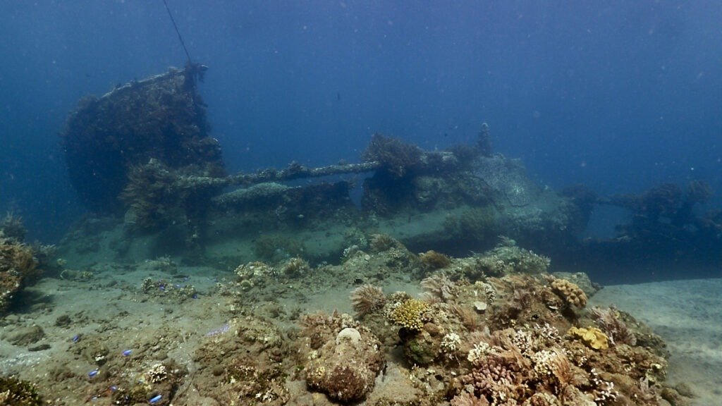 Diving in Japanese Shipwreck, Amed, Bali